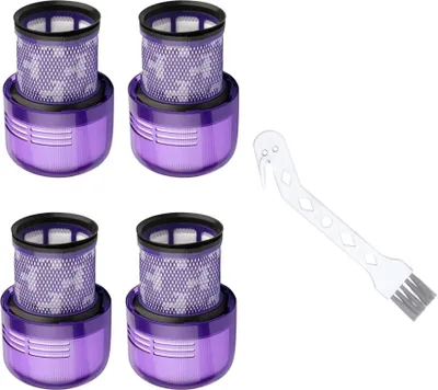 Produktbild von Sillar Ersatzset für Dyson Staubsauger 4x Waschbarer Filter für Dyson Staubsauger V11 SV14 V15 + Reiniger | Regenerationskit für Dyson Staubsauger