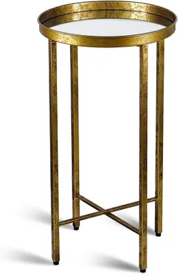 Produktbild von Beistelltisch Runde Form mit Metallgestell - 35 x 65 cm