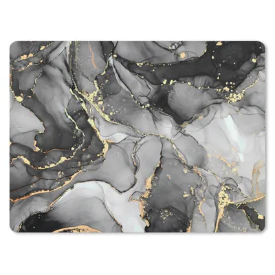 Produktbild von MuchoWow® Mauspad Mousepad Marmor - Schwarz - Gold - Grau 40x30 cm - Mousepads - Maus Mat - Pad - Mausunterlage - Anti Rutsch