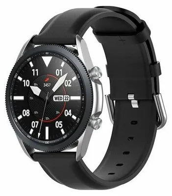 Produktbild von By Qubix passend für Garmin Forerunner 55 / 70 / 165 / 170 / 245 / 570 (42 mm) / 645 - Classic Lederarmband - Schwarz