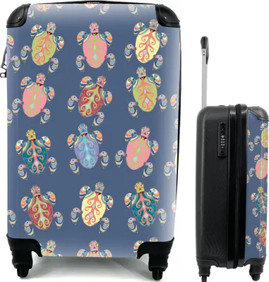 Produktbild von MuchoWow® MuchoWow® Koffer Handgepäck Trolley Rollkoffer Kleine Reisekoffer mit 4 Rollen - Muster - Schildkröte - Tiere - Kinder - Kinder - Cabin Size < 55x40x23 cm & 55x40x20 cm - Fotokoffer - Kabine