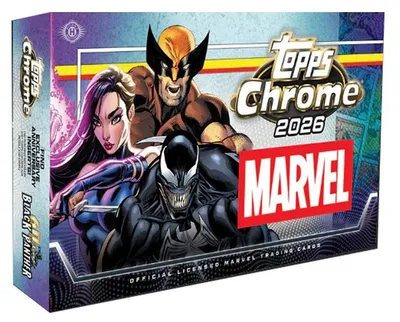 Zdjęcie produktu dla Pudełko kolekcjonerskie Topps Chrome Marvel Comics, edycja angielska, rok 2026