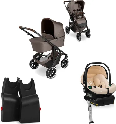 Produktbild von ABC Design Kombi-Kinderwagen Salsa 5 Air Set Nature inkl. Adapter für Babyschale + Gratis Lionello Autositz Astrid i-Size mit Base Set Beige Sand