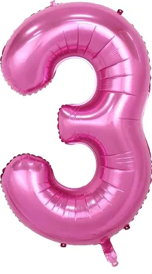 Zdjęcie produktu dla Balon foliowy nr 3, ok. 100 cm, różowy