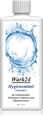 A white bottle of Wark24 Hygienemittel with a water splash graphic on the label.