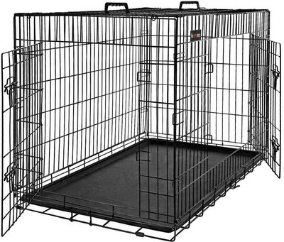 Immagine prodotto di Gabbia per cani Feandrea con 2 porte, 92,5 x 57,5 x 64 cm, nero