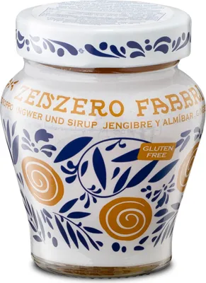 Produktbild von Food-United ZENZERO FABBRI 1905 230g Ingwer-Stücke aus Italien eingelegt und halb-kandiert in Sirup - ohne Aroma- Farb- & Konservierungsmittel, geeignet für Ingwer-Obstsalate oder für Cocktails-Drinks Desserts, GVO-Frei Glutenfrei & 100% natürlich