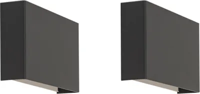 Zdjęcie produktu dla QAZQA - Nowoczesny zestaw 2 nowoczesnych kinkietów czarny - OtanI 4-światła I Salon I Sypialnia - Aluminiowy prostokąt - LED odpowiedni G9