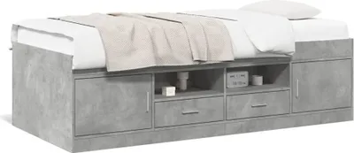 Produktbild von vidaXL Tagesbett mit Schubladen ohne Matratze Betongrau 100x200 cm
