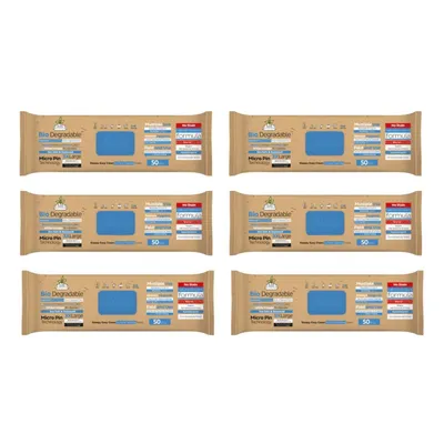 Produktbild von Sleepy Easy Clean  Oberflächen und Boden Reinigungstücher 2 in 1 (Blau) mit Meersalz & Meeresalgen - 6 Packungen x 50 Tücher