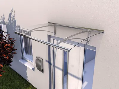 Obrázok produktu pre Vchodová strieška Gutta PT/G 1600 x 900 mm strieborna