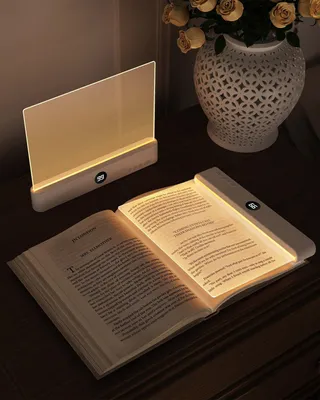 Productafbeelding van Leeslamp voor boeken met timer en 3 lichtkleuren, oplaadbaar (Wit)