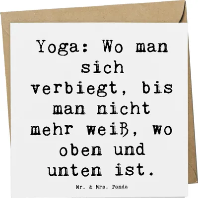 Produktbild von Mr. & Mrs. Panda Klappkarte Spruch Yoga Balance - Weiß - Geschenk, Sportart, Sportler, anlasskarte, Flexibilität, Ashtanga, Geschenke, Asanas, Teamsport, doppelkarte