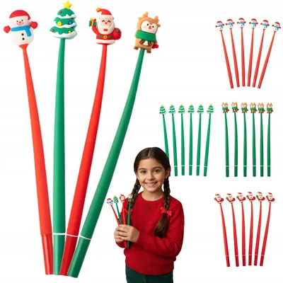 Produktbild von Gelschreiber Set - 24 Stück - Weihnachten 23cm Weihnachtsstifte - Kindergarten