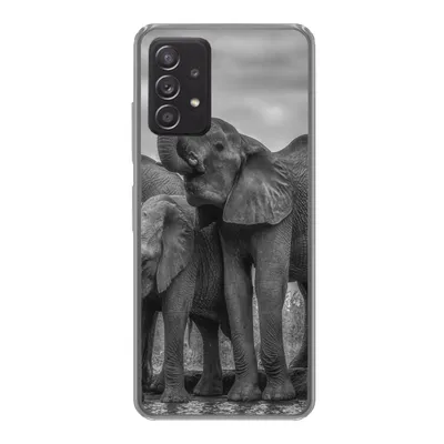Produktbild von MuchoWow® Handyhülle Schutzhülle Hülle für Samsung Galaxy A53 5G Elefant - Tiere - Wasser - Schwarz und weiß Silikon Softcase Handy Hülle - Schutzabdeckung