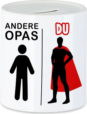 Produktbild von Andere Opas Du Spardose  Superheld Mein Held Dankeschön Geschenkidee Lustig Humor