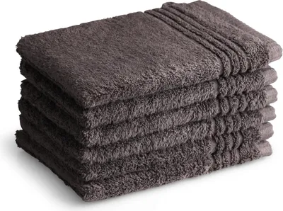 Produktbild von PHLOX Waschlappen Set - 6 Teilig - 100% Baumwolle 600 g/m² - 16x21 cm - Frottee, Weich - Anthrazit