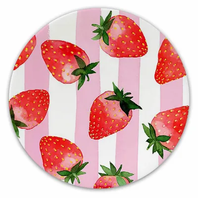 Produktbild von PPD Strawberry & Stripes Plate, Teller, Frühstücksteller, Kuchenteller, Bone China, Ø 15.5 cm, 165303288