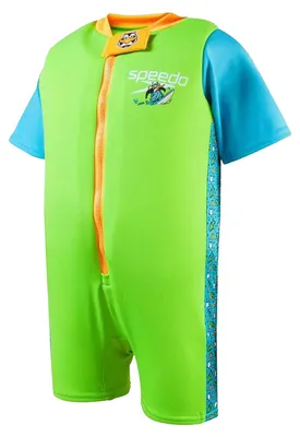 Immagine prodotto di Speedo - Costume da bagno per bambini, modello IG4519 (taglia 98), colore blu azzurro/verde fluo