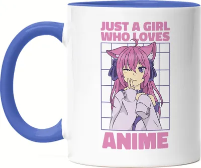 Produktbild von Just A Girl Who Loves Anime Tasse Blau Otaku Baka Manga Comic Geschenkidee Fans
