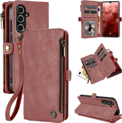 Produktbild von Handy Hülle für Samsung Galaxy A26 5G Geldbeutel Geldbörse RFID Schutz Klapphülle Cover Schutzhülle Wallet Farbe: Rosa