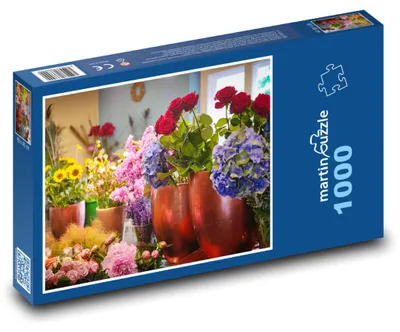Obrázok produktu pre Puzzle 1000 Farebné kvety vo váze - martinpuzzle