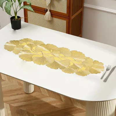 Immagine prodotto di Solidchoice - Tovaglia decorativa a forma di foglia di Ginkgo - Sottotavola in PVC