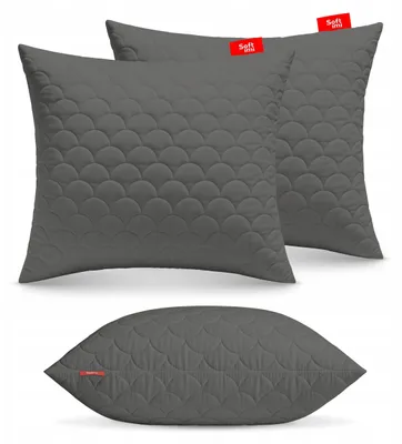 Produktbild von Softimi Antiallergische Kissen 2x 70x80cm Grau, Pikierte Schlafzimmerkissen