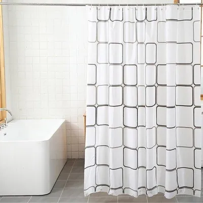 Produktbild von Unyqoos® Wasser- und schimmelresistenter Duschvorhang mit Schachbrettmuster 180 x 200 cm für das Badezimmer