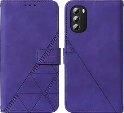 Produktbild von Moto G 5G 2022 Hülle, Schlank Prägung Flip Leder Kartenfächer Schutzhülle mit Ständer für Motorola Moto G 5G 2022 Lila