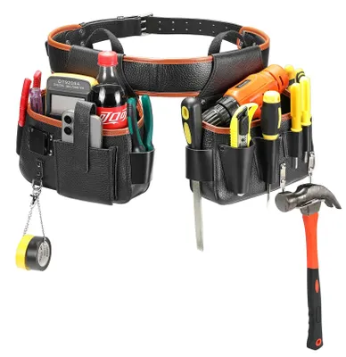 Echtleder-Gürteltasche mit Hammerhalter, verstellbar