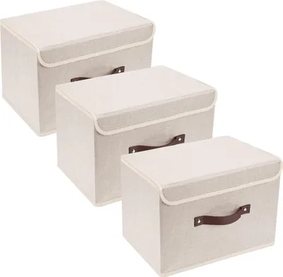 Produktbild von Multifunktionale Faltbare Aufbewahrungsboxen mit Deckel für einfache Organisation zu Hause und im Büro