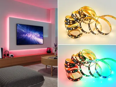 Produktbild von LED Streifen Lichtband RGBWW dimmbare Gaming PC & TV Hintergrundbeleuchtung 3m