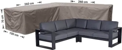 Produktbild von Raffles Covers Loungemöbel Abdeckhaube 260 x 260 x 100 H: 70 cm | Atmungsaktiv | Wasserdicht | UV-beständig | Doppelnähte | Elastischer Kordelzug