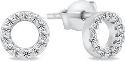 Immagine prodotto di Orecchini ad anelli in argento scintillante EA102W