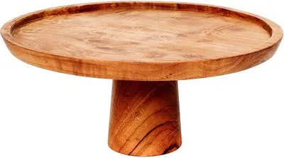Zdjęcie produktu dla Taca na ciasto z drewna tekowego 28 x 28 x 13 cm – deska dekoracyjna