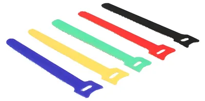 Produktbild von Delock farbig - Klettverschluss - 15 cm - Schwarz, Blau, Gelb, Rot, grün (Packung mit 10)
