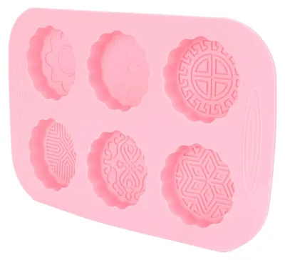 Silikon-Mooncake-Form, 6 Mulden, DIY-Backform, spülmaschinengeeignet