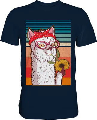 Produktbild von Lama Sonnenblumen T-Shirt Gärtner Geschenk – Navy / XL