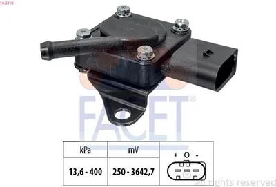 Produktbild von FACET 10.3319 Abgasdruck Differenzdrucksensor für BMW 3 Touring (E91) 3 Limousine (E90) 5 Touring (F11) 1 Schrägheck (E87) 5 Limousine (E60)