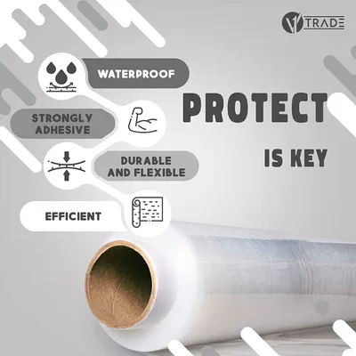 Produktbild von 6x Folia Stretch Przezroczysta 500mm - 285m x 50cm - Folia Stretch do Mebli