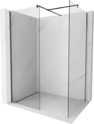 Produktbild von Mexen Kioto Walk-in-Duschwand 140 x 110 cm, transparent, gunmetal gebürstet - 800-140-202-66-00-110