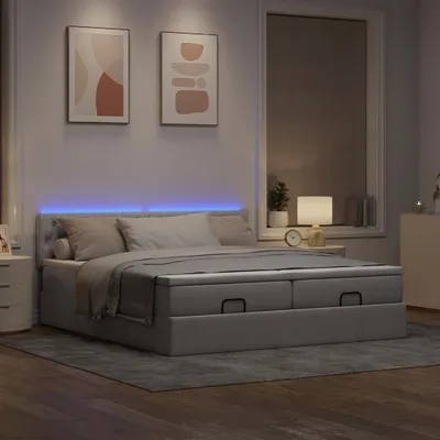 Produktbild von Maison Exclusive - Ottoman-Bett mit Matratzen & LEDs Taupe 180x200 cm Stoff