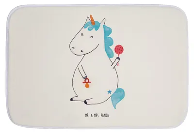 Produktbild von Mr. & Mrs. Panda Badematte Einhorn Baby - Weiß - Geschenk, Einhörner, Badteppich, Unicorn, Geburtstag, Badvorleger, Badezimmerteppich, Badezimmer Matte, duschmatte, Party
