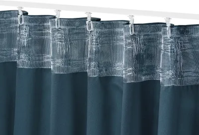 Obrázok produktu pre Elbersdrucke záves so skrytými slučkami slučka páska šatka Midnight 11 petrol modrá blackout tepelne izolačné energeticky úsporné 255x140cm zatemnenie záves pre obývaciu izbu spálňa chodba 199609