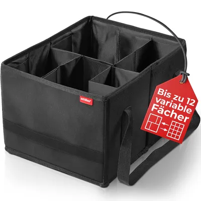 Produktbild von Einkaufs-Organizer mit 12 variablen Fächern, faltbar, Kofferraum Organizer für Auto, Haushalt, Einkauf, Transport und Aufbewahrung