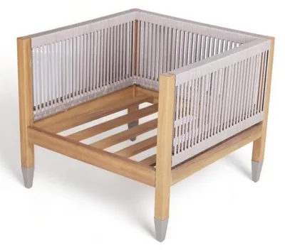 Image de Fauteuil en bois naturel, chaise, chaises, mobilier d'extérieur, jardin, fauteuil, relaxation, balcon
