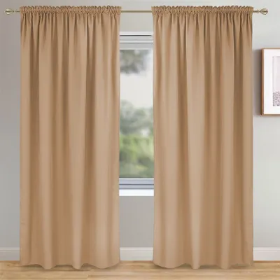 Produktbild von Matte Vorhänge 145x250 cm AUF BAND Gardine Band- Beige (der preis ist für ein stück)