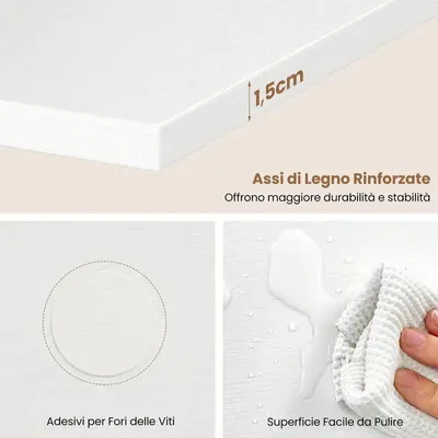 Produktbild von 5-lagige Holzvertikale Wandregale Weiß