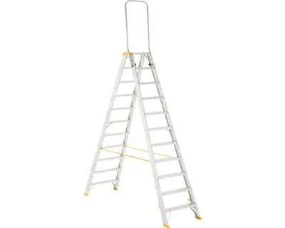 Obrázok produktu pre Obojstranné Alu schodíky Forte 2x11 do 150 kg s výstupným madlom
